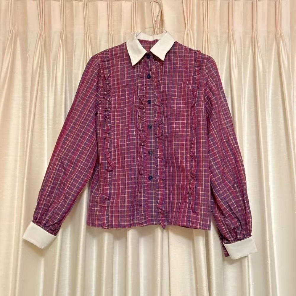 Plaid Button-Up Women's Top